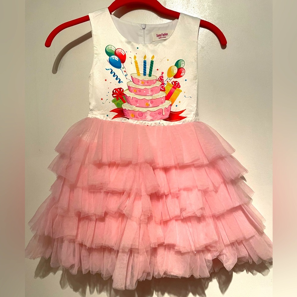 Girls birthday cake dress size 6 (Sunny Fashion)